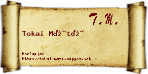 Tokai Máté névjegykártya
