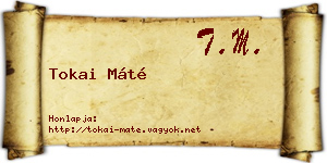 Tokai Máté névjegykártya